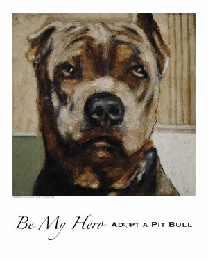 Pit Bull Dog Print ~ Blue - An Act of Dog-Museum of Compassion 