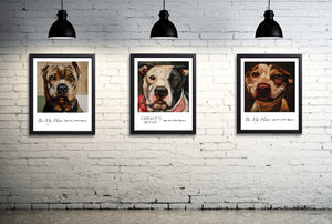Pit Bull Dog Print ~ Blue - An Act of Dog-Museum of Compassion 
